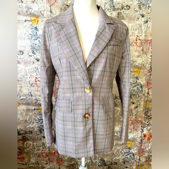 Nasty Gal Jackets & Blazers - NASTY GAL Granddad Check Extreme Oversized Blazer Size US4